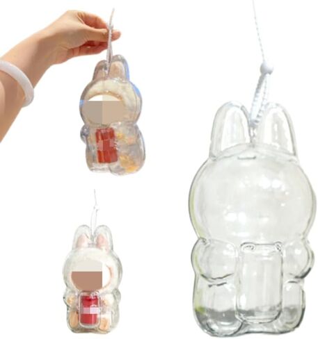 for Labubu Acrylic Clear Protective Case with Silicone Anti-Theft Buckle - Coke Series Protection for Collectible Display(No Doll) (Sitting) in Saudi Arabia