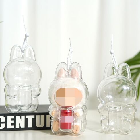 for Labubu Acrylic Clear Protective Case with Silicone Anti-Theft Buckle - Coke Series Protection for Collectible Display(No Doll) (Sitting) in Saudi Arabia