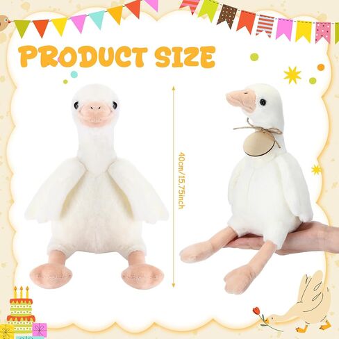 HyDren 33 Pcs Adopt Pet Party Favors Include Adoption Sign 8 Animal Adoption Certificate 8 Plush Pet Stuffed 8 Birthday Hats 8 White Paper Boxes for Adopt a Animal Birthday Party Favor(8 Goose) in Saudi Arabia