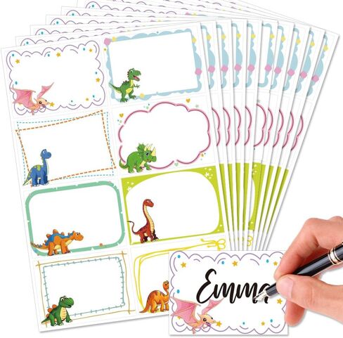 OLYCRAFT 80PCS/10 أوراق اسم ديناصور العلامات الملصقات 3.3x2.4 بوصة العلامات اللاصقة ذاتيا العلامات اسم فارغ تسميات لاصقة اسم لاصق العلامات لزجة اسم الفصول الدراسية دائرة النشرة in Saudi Arabia