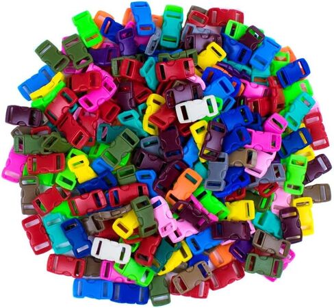 Craft County 100 or 200 Piece 3/8 Inch Contoured Side Release Plastic Buckles (Assorted Colors and Packs) in Saudi Arabia