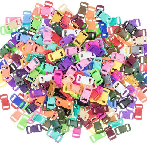 Craft County 100 or 200 Piece 3/8 Inch Contoured Side Release Plastic Buckles (Assorted Colors and Packs) in Saudi Arabia