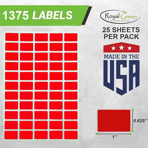 Royal Green Removable Stickers - No Residue - Price Tag Stickers Removable - Color Coding Stickers - File Folder Removable Labels - Rectangle Labels Blue - 1 inch x 5/8 (25.5 mm x 16 mm) - 550 Pack in Saudi Arabia