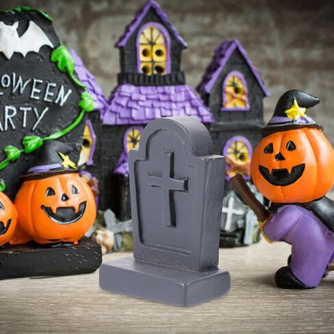 20Pcs Mini Coffin Tombstone Resin Figurines, Halloween Spooky Miniature Graveyard Scene for Dollhouse, Diorama, Home Decor, Outdoor Garden & DIY Crafts Accessories in Saudi Arabia