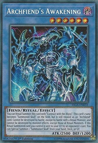 يو جي- أوه! - Archfiend's Awakening - Figa -En031 - Secret Rare - 1st Edition - Fists of the Gadgets in Saudi Arabia