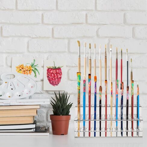 Bestyash Pen Holder Box - منظم مكتب بلاستيكي شفاف لعلامات الأقلام وفرش المكياج - 9.45 × 4.13 × 3.54 بوصة شاشة متعددة الاستخدامات للمكتب المنزلي in Saudi Arabia