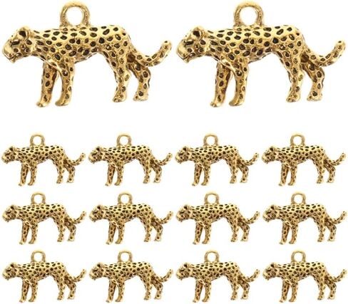 20pcs Zinc Alloy Leopard Charms for Diy Jewelry Making Unique Animal Pendants for Keychains Necklaces Bracelets and Crafts Sturdy Handmade Accessories in Saudi Arabia