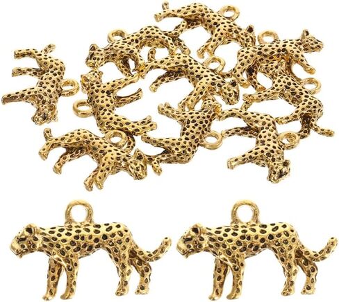 20pcs Zinc Alloy Leopard Charms for Diy Jewelry Making Unique Animal Pendants for Keychains Necklaces Bracelets and Crafts Sturdy Handmade Accessories in Saudi Arabia