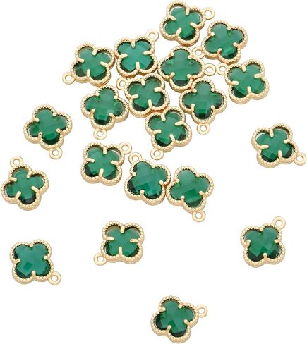 حزمة من 20 PCS سحر البرسيم الملون واحد حلقة حلقة الوجه المعلقات الذهب مطلي بالذهب لمجوهرات لصنع المجوهرات in Kuwait