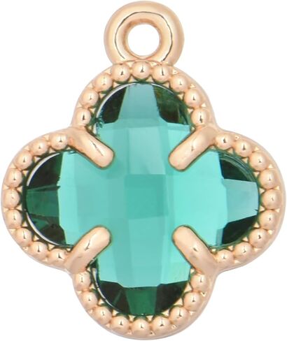 حزمة من 20 PCS سحر البرسيم الملون واحد حلقة حلقة الوجه المعلقات الذهب مطلي بالذهب لمجوهرات لصنع المجوهرات in Kuwait