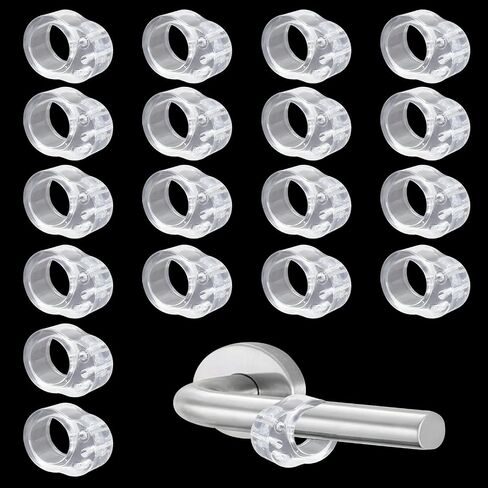 18 pcs Transparent Door Handle Buffer Clear PVC Material Handle Buffer Bumper Easy Install Door Stopper Bumper Wall Protector for Lever Handle Protect Walls Glass from Damage (18mm) in Saudi Arabia
