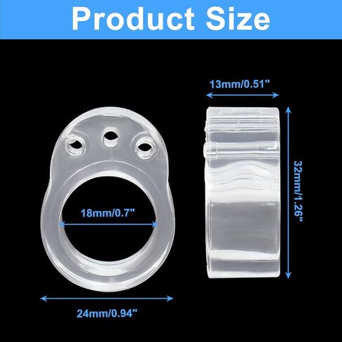 18 pcs Transparent Door Handle Buffer Clear PVC Material Handle Buffer Bumper Easy Install Door Stopper Bumper Wall Protector for Lever Handle Protect Walls Glass from Damage (18mm) in Saudi Arabia