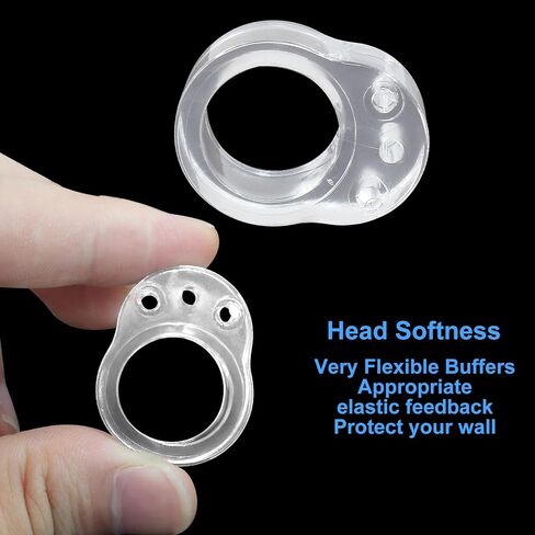 18 pcs Transparent Door Handle Buffer Clear PVC Material Handle Buffer Bumper Easy Install Door Stopper Bumper Wall Protector for Lever Handle Protect Walls Glass from Damage (18mm) in Saudi Arabia