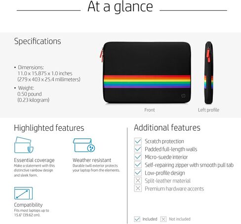 HP Spectrum 15-inch (39-centimeter) Laptop Sleeve - Rainbow Stripe in Saudi Arabia