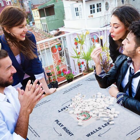 Mahjong Mat (32.4 × 32.4 بوصة) ، Mahjong Mat للطاولة مع حقيبة حمل ، مضاد للانزلاق ، غطاء طاولة تقليل الضوضاء مع القواعد الأمريكية للمهجونغ ، البوكر ، ألعاب الطاولة ، الدومينو ، وألعاب البطاقات الأخرى ، (الأزرق) in Kuwait