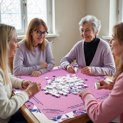 Mahjong Mat (32.4 × 32.4 بوصة) ، Mahjong Mat للطاولة مع حقيبة حمل ، مضاد للانزلاق ، غطاء طاولة تقليل الضوضاء مع القواعد الأمريكية للمهجونغ ، البوكر ، ألعاب الطاولة ، الدومينو ، وألعاب البطاقات الأخرى ، (الأزرق) in Saudi Arabia