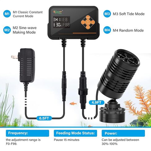 hygger Aquarium Wavemaker Pump with LED Controller: Ultra-quiet Submersible Power Head with Magnetic Base-Circulation water Pump for Freshwater Saltwater Tank in Saudi Arabia