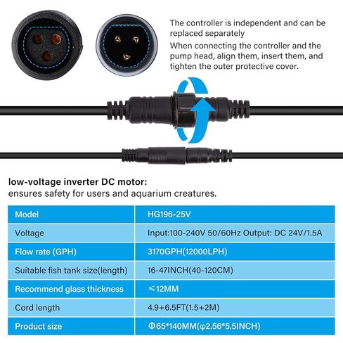 hygger Aquarium Wavemaker Pump with LED Controller: Ultra-quiet Submersible Power Head with Magnetic Base-Circulation water Pump for Freshwater Saltwater Tank in Saudi Arabia