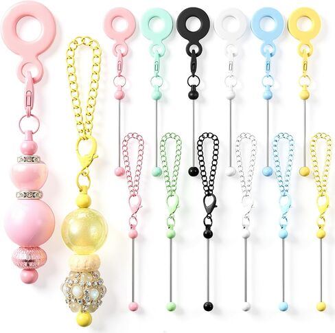 12 PCS Tumbler Charms Kit متوافق مع سحر Stanley للخرز للقش والكوب زخرفة سلاسل شريط فارغة سلكية لمدة 30 40 أوقية زجاجة ماء المجوهرات DIY in Saudi Arabia