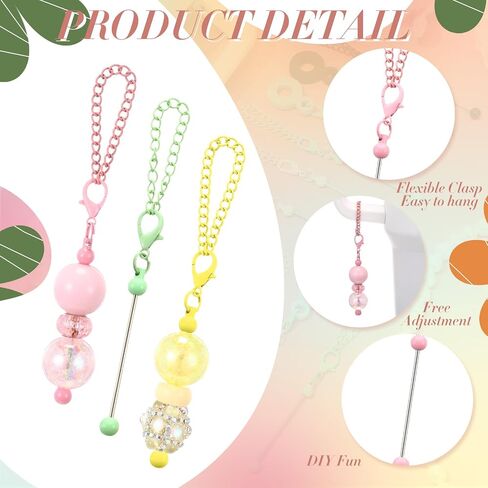 12 PCS Tumbler Charms Kit متوافق مع سحر Stanley للخرز للقش والكوب زخرفة سلاسل شريط فارغة سلكية لمدة 30 40 أوقية زجاجة ماء المجوهرات DIY in Saudi Arabia