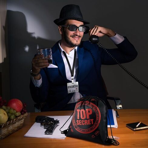 36 حزمة تجسس المباحث حفلات مجموعة Top Secret Party Favors 12 Secret Agent Name Tags 12 أكياس الرباط 12 انظر خلف النظارات الشمسية لغرفة الهروب لصالح لوازم عيد ميلاد الغموض الغموض in Kuwait