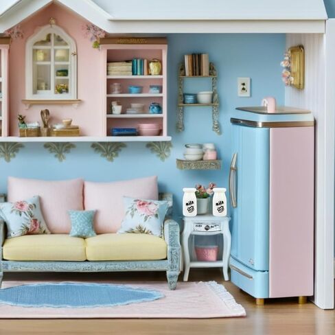 Amosfun 10Pcs Mini Milk Bottle Dollhouse Ornaments Miniature Figurines Adorable Micro Landscape and Desktop Ornament Dollhouse Decor in Saudi Arabia