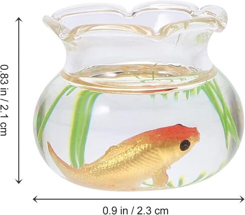 2Pcs 1/12 Scale Accessories Dollhouses Fish Tank，1: 12 Scale Miniature Fish Bowl Miniature Dollhouse Accessories for Garden Scene Decor Desktop Ornaments，Dollhouse Decor，Dollhouse Accessories in Saudi Arabia