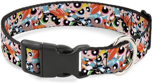 Warner Bros. Dog Collar with Plastic Clip, Quick Release, Easy Adjustable, The Powerpuff Girls Expressions Stacked, 11 to 16.5 Inches 1.0 Inch Wide in Saudi Arabia
