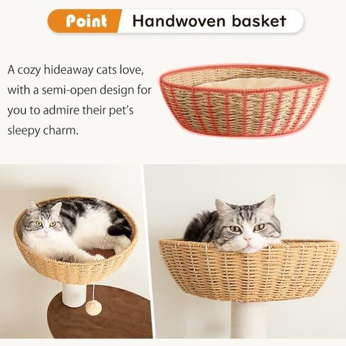 56.7in Large Wooden cat Tree for Large Multiple Cats,cat Tree with Observation Deck, Suitable for Summer and Winter 144CM (Rubberwood) in Kuwait