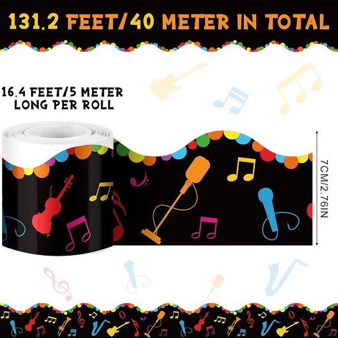 Yeaqee 8 Roll 131 ft Musical Notes Bulletin Board Borders Decorations Back to School Self Stick Music Bulletin Trim Music Bulletin Board Classroom Bulletin for Music Room Wall Door Decor in Saudi Arabia