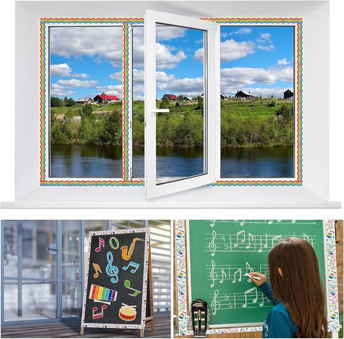 Yeaqee 8 Roll 131 ft Musical Notes Bulletin Board Borders Decorations Back to School Self Stick Music Bulletin Trim Music Bulletin Board Classroom Bulletin for Music Room Wall Door Decor in Saudi Arabia