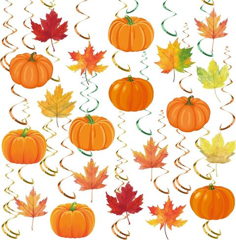 30 PCS Fall Fall Pumpkin Maple Leaf Swills Drowls Autumn Strempers Exhipgiving Seiling Decorations for Home Autumn Autumn Harvest Decor Decor in Saudi Arabia