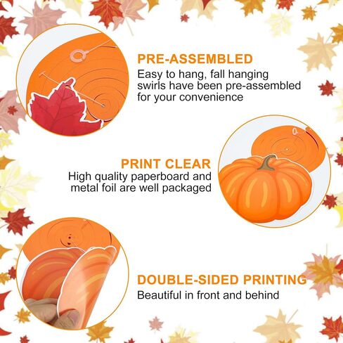 30 PCS Fall Fall Pumpkin Maple Leaf Swills Drowls Autumn Strempers Exhipgiving Seiling Decorations for Home Autumn Autumn Harvest Decor Decor in Saudi Arabia