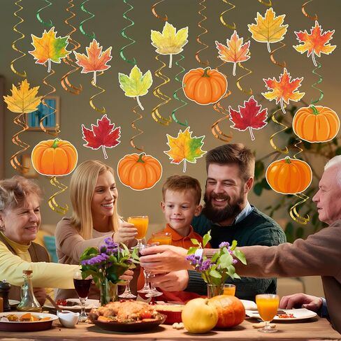 30 PCS Fall Fall Pumpkin Maple Leaf Swills Drowls Autumn Strempers Exhipgiving Seiling Decorations for Home Autumn Autumn Harvest Decor Decor in Saudi Arabia