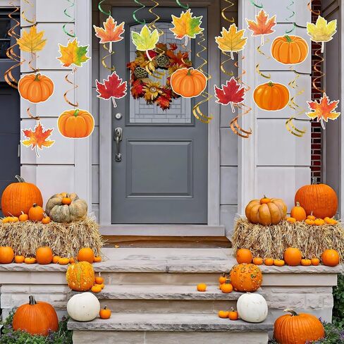 30 PCS Fall Fall Pumpkin Maple Leaf Swills Drowls Autumn Strempers Exhipgiving Seiling Decorations for Home Autumn Autumn Harvest Decor Decor in Saudi Arabia