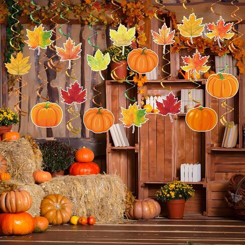 30 PCS Fall Fall Pumpkin Maple Leaf Swills Drowls Autumn Strempers Exhipgiving Seiling Decorations for Home Autumn Autumn Harvest Decor Decor in Saudi Arabia