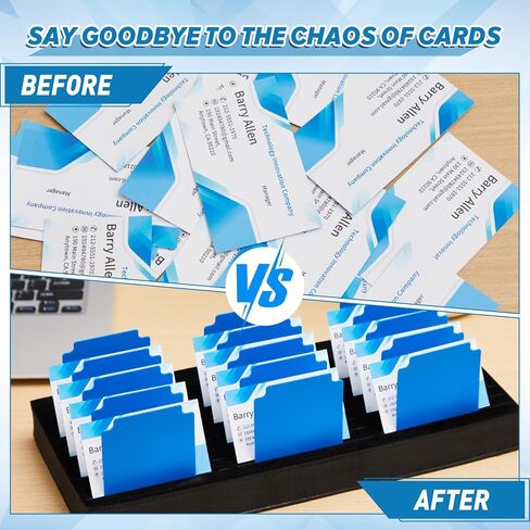 Chunful Foam Name Badge Holder Tray with 30 Index Cards and Tab Alphabet Stickers, ID Badge Tray Organizer Name Tag Holder Set for Desk Office School Business, 13.8 x 6.4 x 1.3 Inch in Kuwait