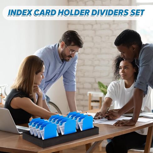 Chunful Foam Name Badge Holder Tray with 30 Index Cards and Tab Alphabet Stickers, ID Badge Tray Organizer Name Tag Holder Set for Desk Office School Business, 13.8 x 6.4 x 1.3 Inch in Kuwait