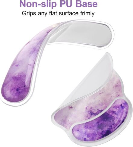 Mosiso Gel Gel Wrist Rest Pres for Mouse Pad & Keyboard Set ، Circle Curced Ink Cloud Ergonomic Mousepad Non-Slip Base Base/Office Complish and Soft Booding هلام سهلة الكتابة لجهاز الكمبيوتر المحمول والأرجواني in Kuwait