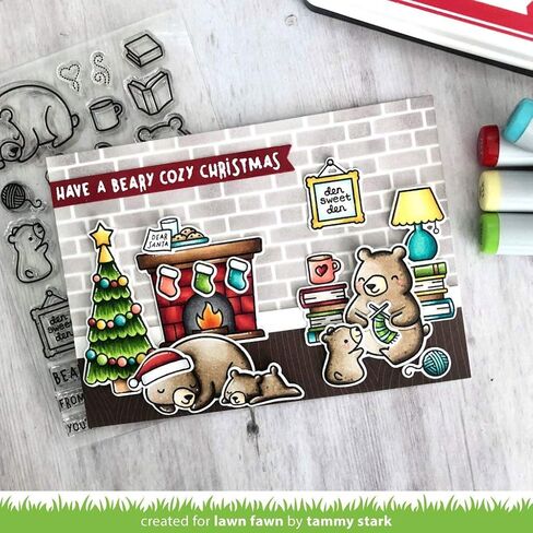 Lawn Fawn Den Sweet Den 4x6 Clear Stamp Set and تنسيق وفاة (LF2409 ، LF2410) ، حزمة من عنصرين in Saudi Arabia
