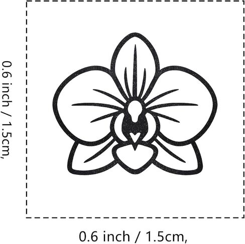 Orchid Flower Rubber Stamp, 3/5 Inch Small Mini Stamp for Scrapbooking Card Making Planner in Saudi Arabia