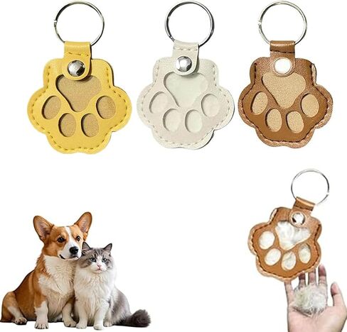 3 Pcs Pet Hair Storage Keychain,Dog hair keychain,Cat Dog Hair Keychain,Pet Hair Keepsake Keyring,Pet Memorial Gifts for Bag Purse Paw Charm Key Holder in Saudi Arabia