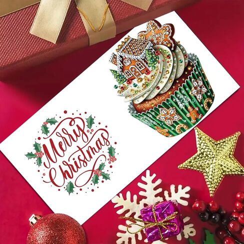 6Pcs DIY Foldable Diamond Art Painting Greeting Cards, Creative Birthday Festivals Handmade Thank You Card Set Blessing Greeting Card Craft Gift Idea (Mother's Day) in Saudi Arabia