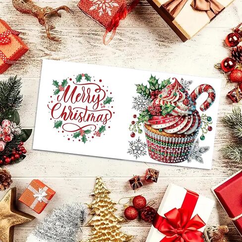 6Pcs DIY Foldable Diamond Art Painting Greeting Cards, Creative Birthday Festivals Handmade Thank You Card Set Blessing Greeting Card Craft Gift Idea (Mother's Day) in Saudi Arabia