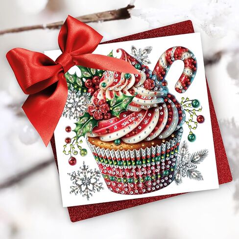 6Pcs DIY Foldable Diamond Art Painting Greeting Cards, Creative Birthday Festivals Handmade Thank You Card Set Blessing Greeting Card Craft Gift Idea (Mother's Day) in Saudi Arabia