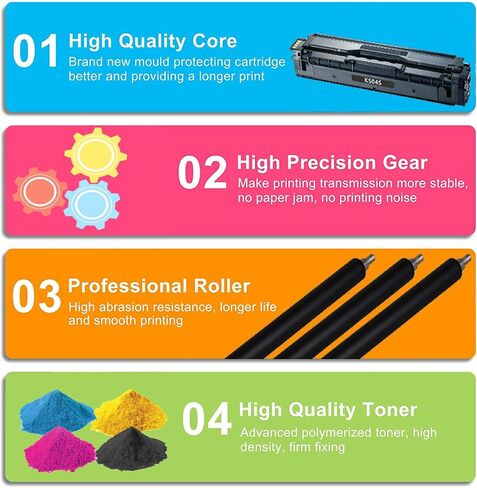 247T-SA-504S-00-CLT504SSet-80 Compatible Toner Cartridge Replacement for Samsung CLT-K504S,CLT-C504S,CLT-Y504S,CLT-M504S for Xpress SL-C1810W,C1860FW,CLX-4195FN,4195FW,CLP-415NW, Black, Cyan, Yellow, Magenta in Saudi Arabia