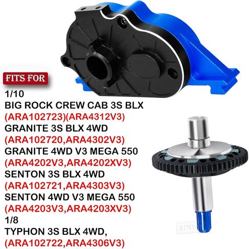 Motor Mount Gear Cover & 57T 0.8Mod Slipper Gear & Center Slider Driveshaft Upgrades Part for 1/10 Granite/Senton/Big Rock 3S BLX,1/8 Typhon 3S BLX,Red in Saudi Arabia