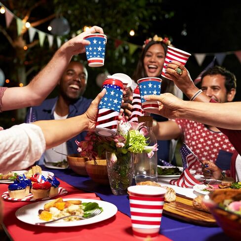 100Pcs Patriotic Water Bottle Labels 4th of July Star and Stripes Waterproof Bottle Sticker Decals for Independence Day Party Decoration, 20 Sheets in Saudi Arabia