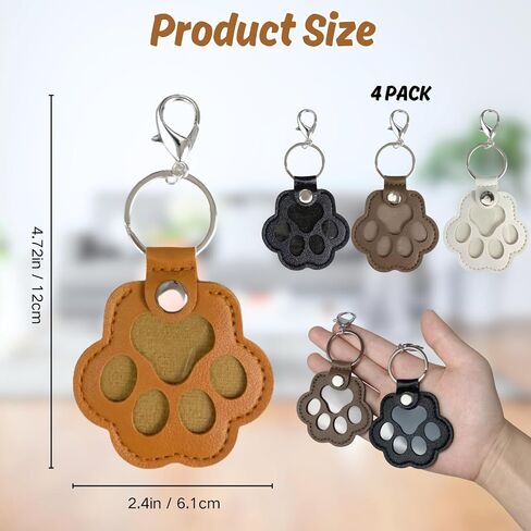 4pcs Cats & Dogs Pet paw print keychain cat key hair storage keychain memorial memorial gifts for bage paw charm charm charm (رمادي ، أسود ، بني ، أبيض) in Kuwait