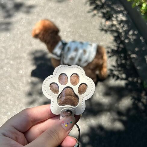 4pcs Cats & Dogs Pet paw print keychain cat key hair storage keychain memorial memorial gifts for bage paw charm charm charm (رمادي ، أسود ، بني ، أبيض) in Kuwait